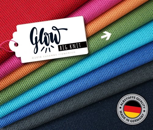 RESTSTÜCK 1,0m !!! - Bio Jacquard Jersey - Knit Knit - olivia/verdone - Glow Kollektion - Hamburger Liebe - Albstoffe